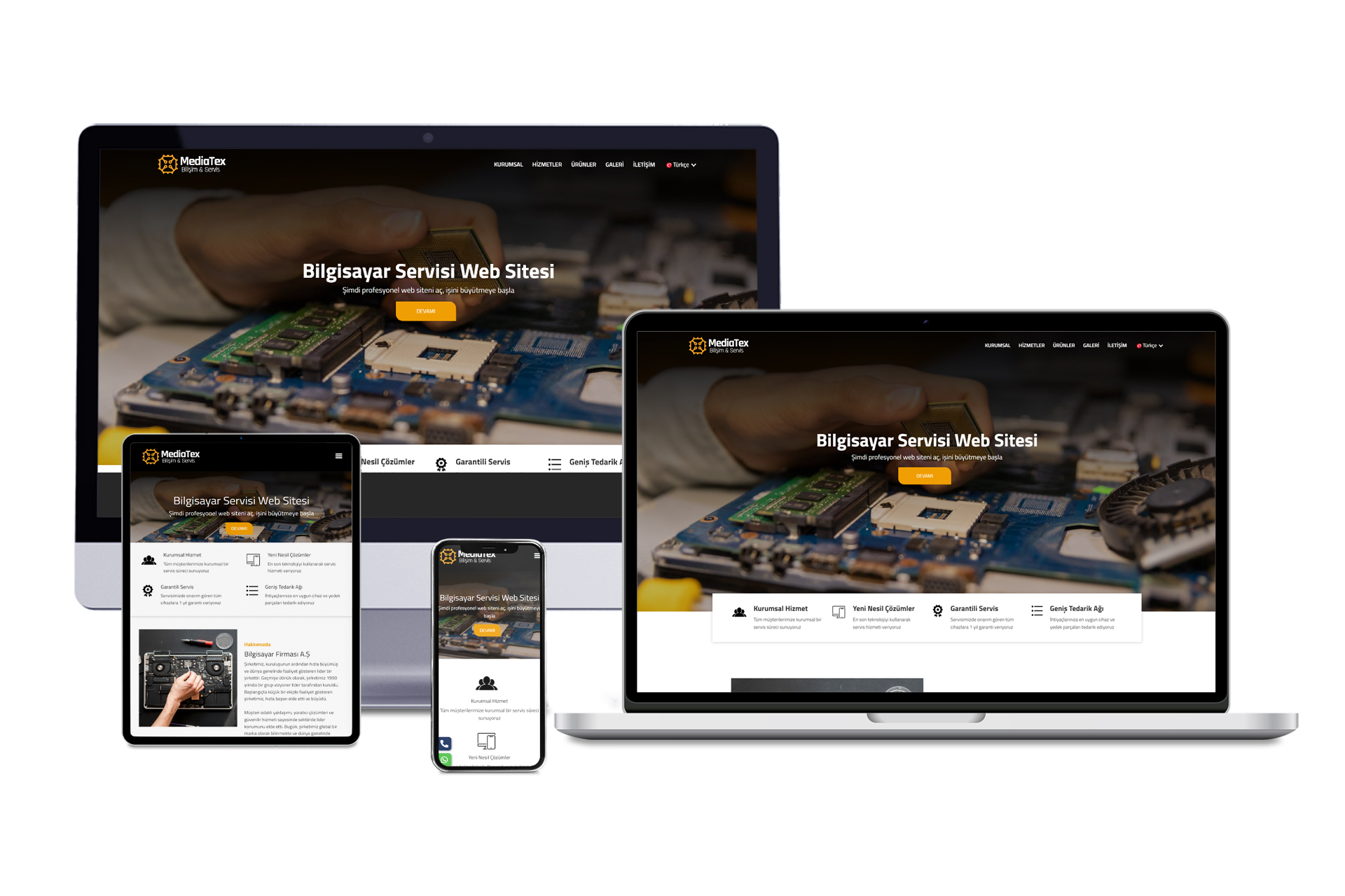 Bilgisayar Servisi Web Sitesi - MediaTex